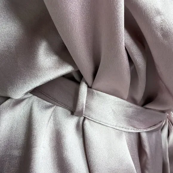 Victorias Secret Satin Robe 3/4 Sleeves XS /S Mid Thigh Length Pink Pockets READ - Picture 11 of 15